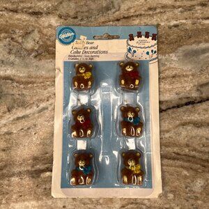 Vintage Wilton Teddy Bears Birthday Candles Set Of 6 Cake Topper New & Sealed